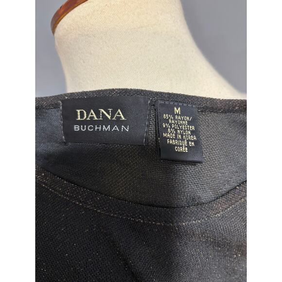 Black and gold semi-sheer sparkle top, Size M - Picture 7 of 8